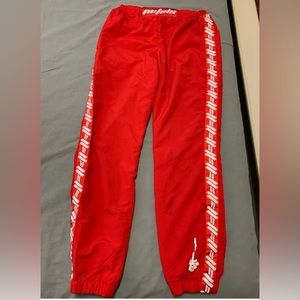 Red and white pedals jogger pants